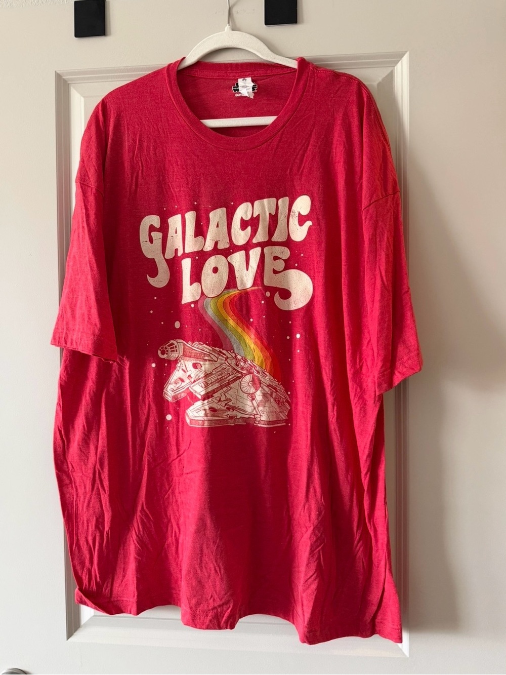 Star Wars Pride Galactic Love Graphic Tee - Red with Rainbow Print